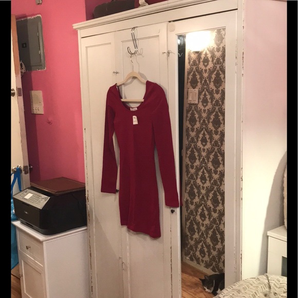 Forever 21 NWT Maroon Long Sleeve Shirt/Dress - Picture 3 of 7